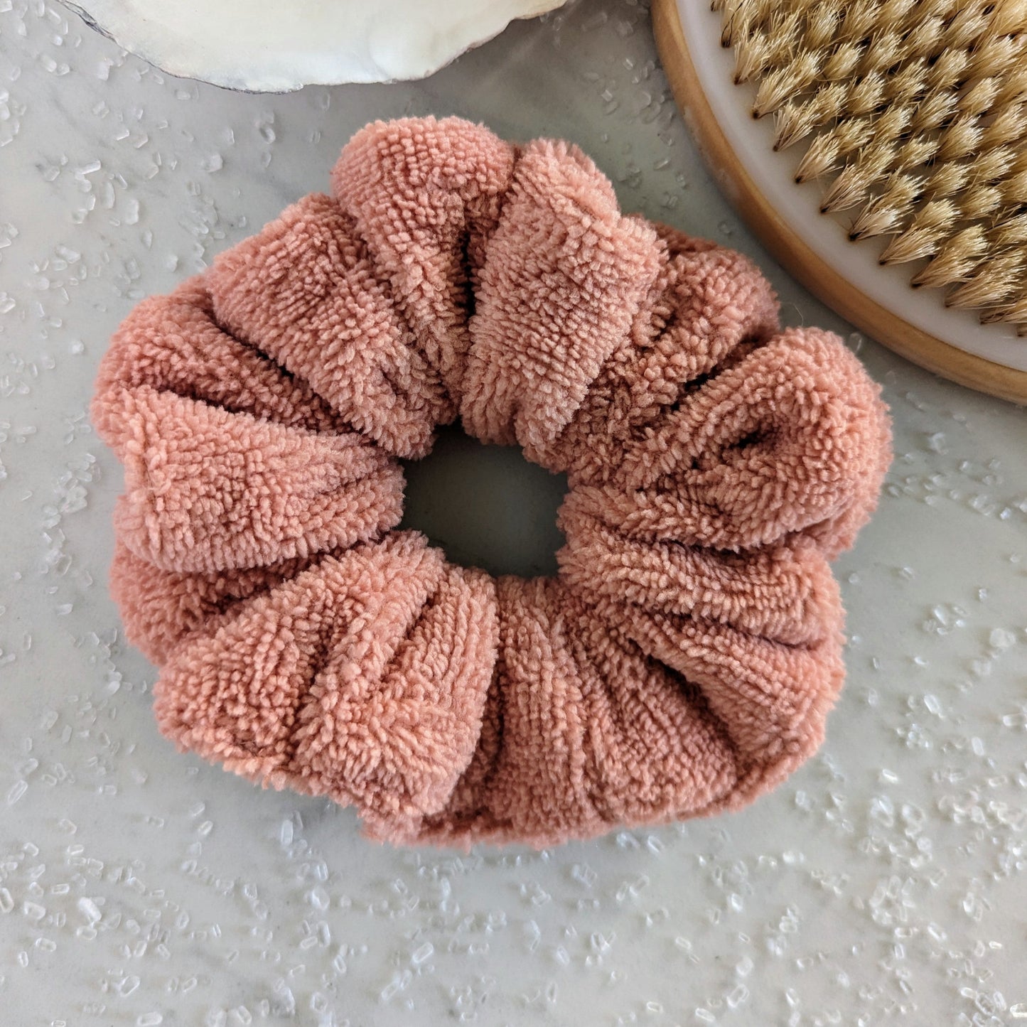 LUXE MICROFIBER HAIR TOWEL AND SCRUNCHIE SET-Rust Orange