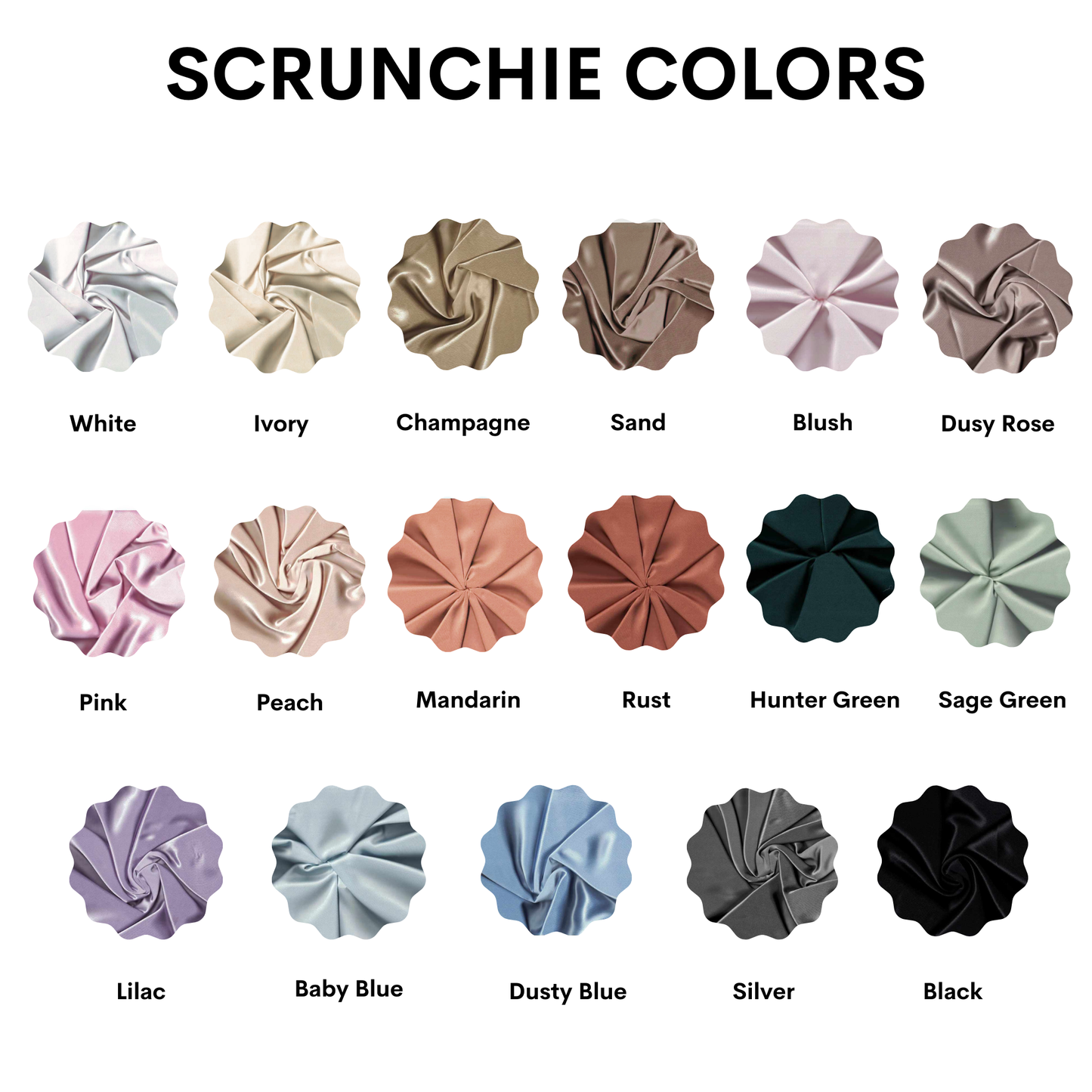 CUSTOM SATIN SCRUNCHIES