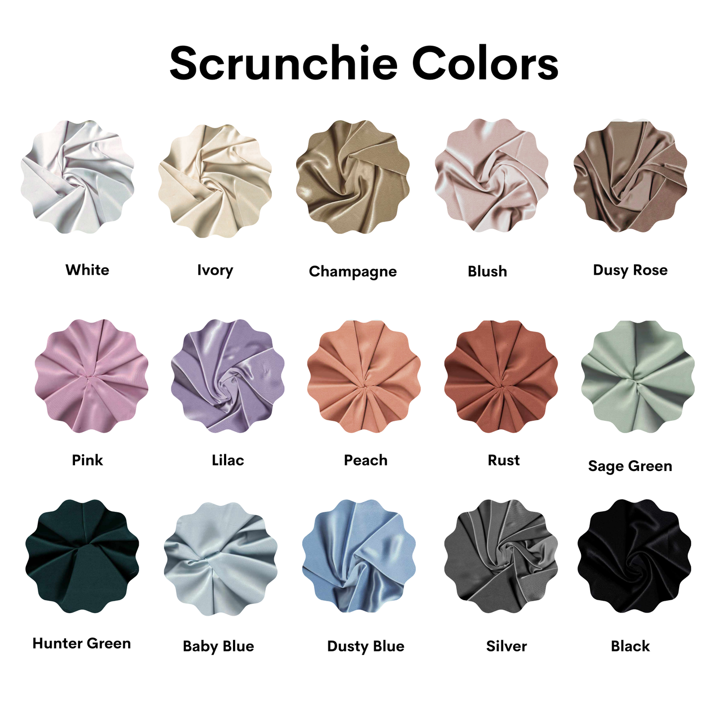 CUSTOM SATIN SCRUNCHIES