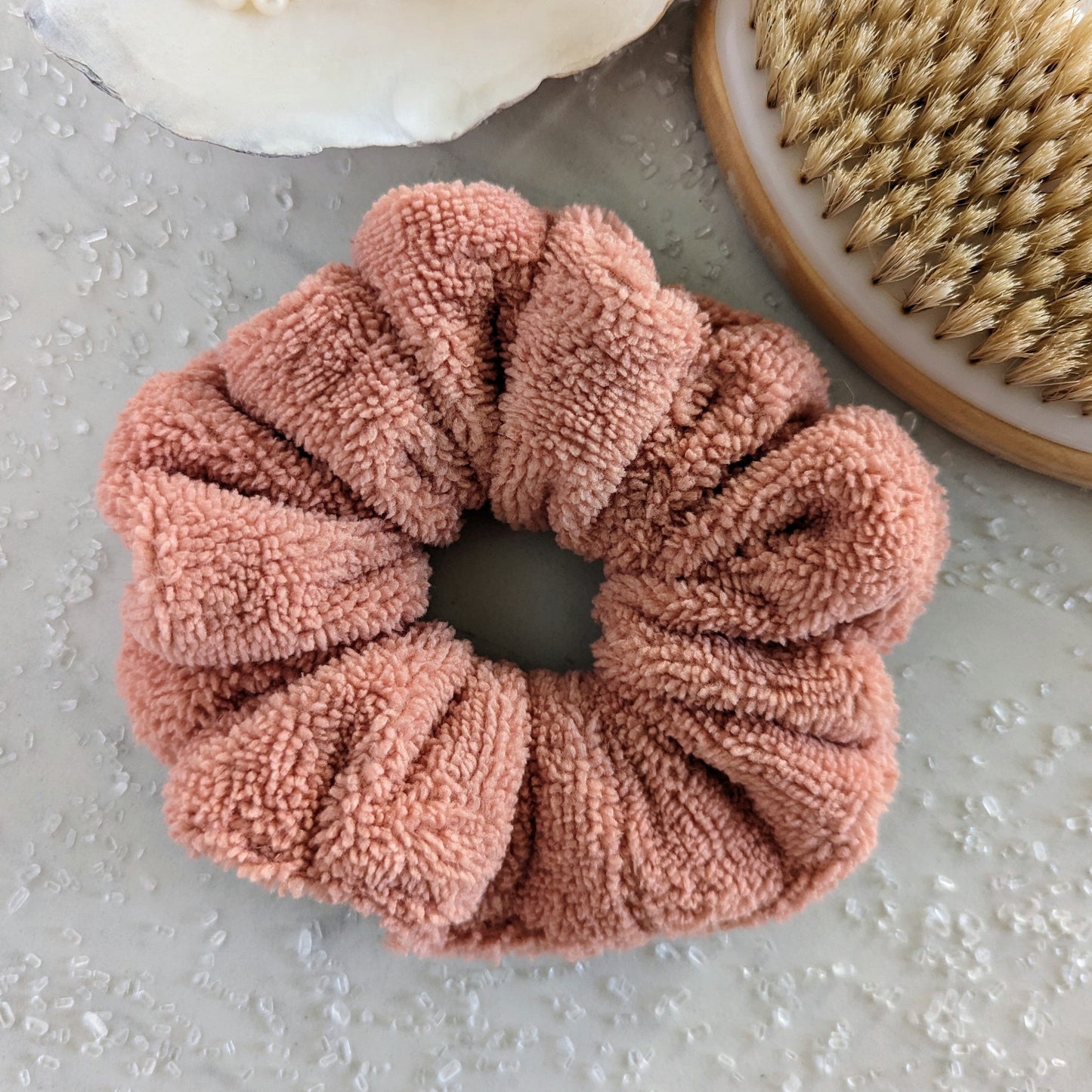Rust orange towel scrunchie