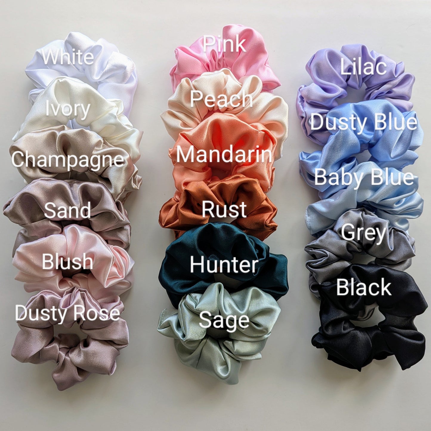 CUSTOM SATIN SCRUNCHIES