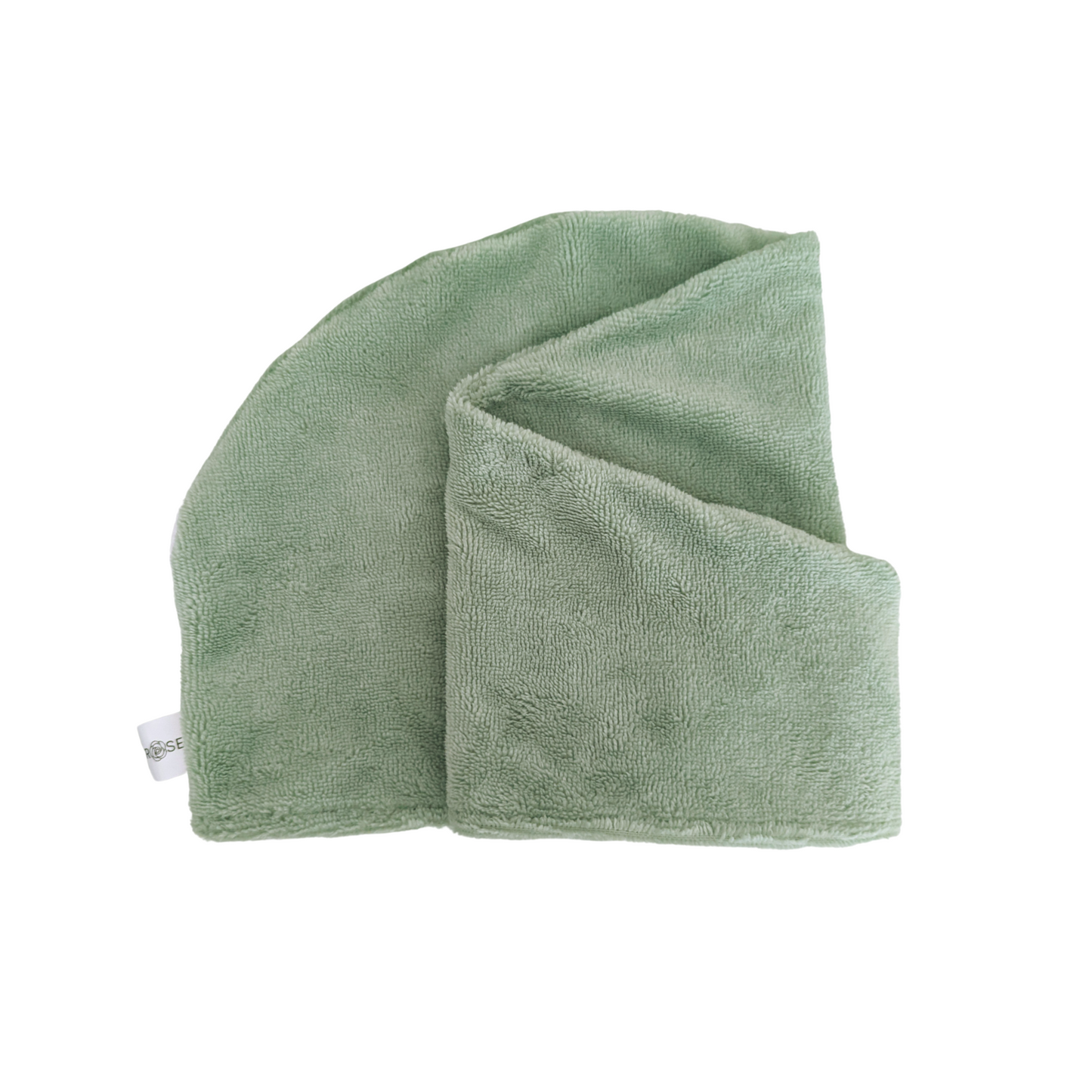 sage green handmade hair towel made in Canada Arctic Rose