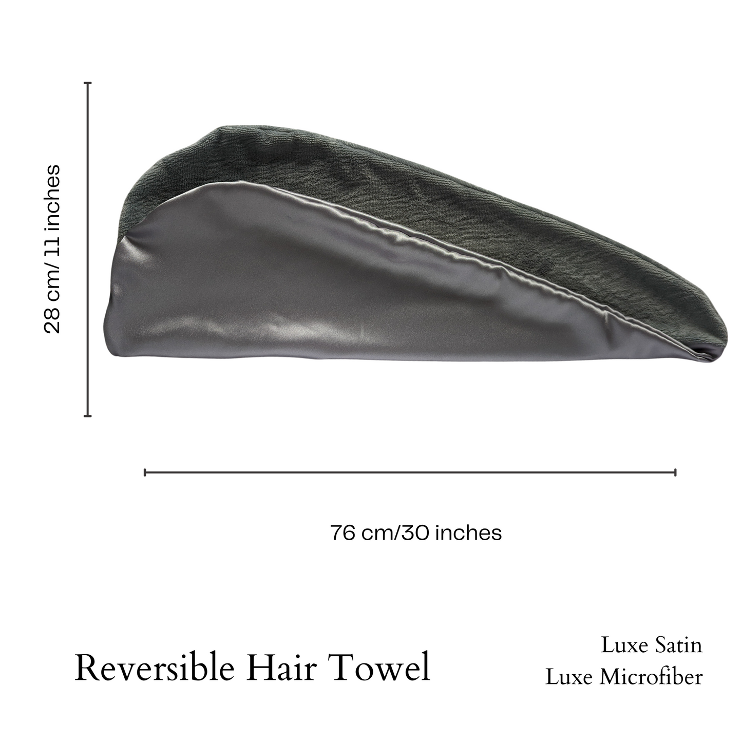 satin bonnet reversible hair towel luxe microfiber cotton bamboo and luxe silk satin made in Canada Arctic Rose