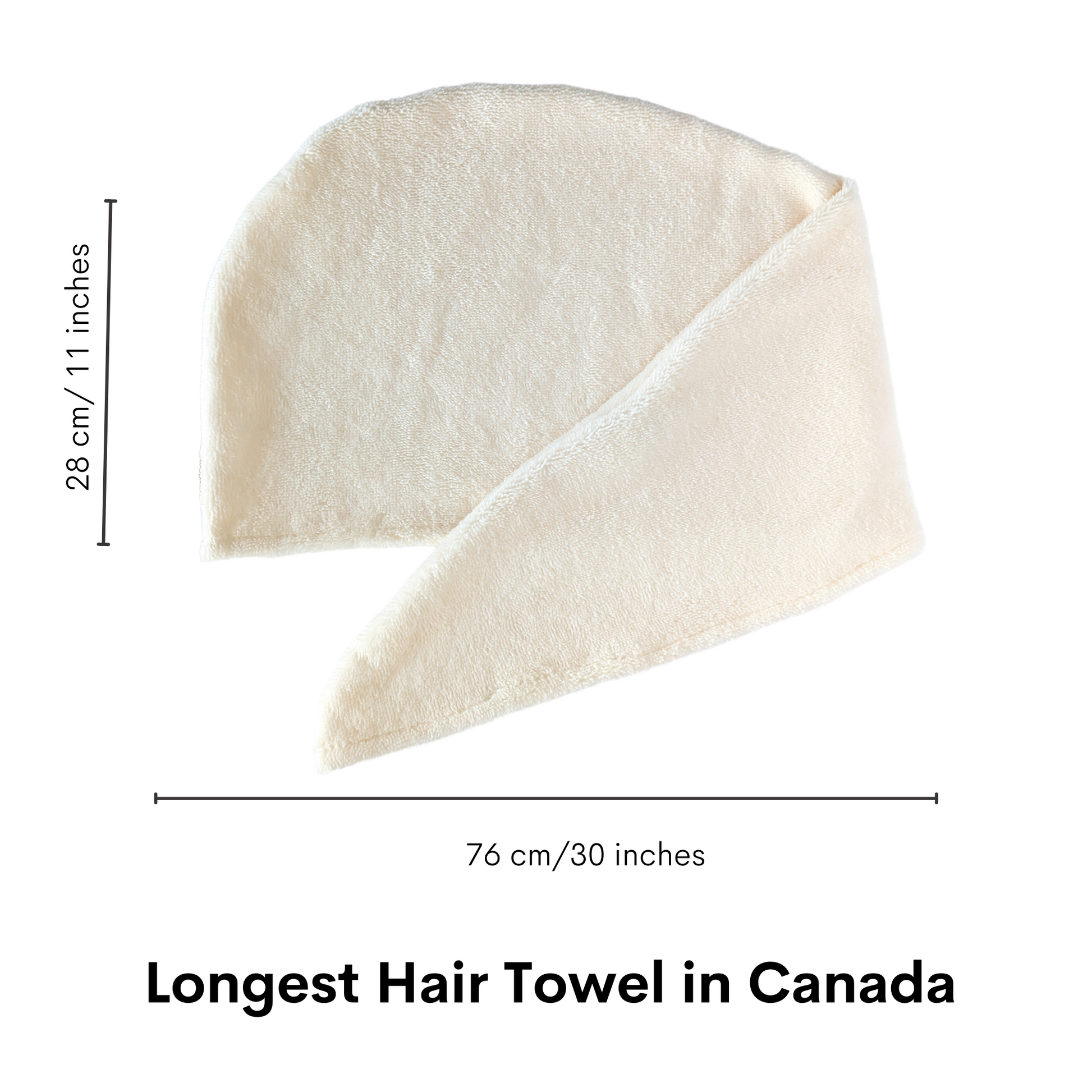 The longest hair towel in Canada Ivory hair towel for plopping 