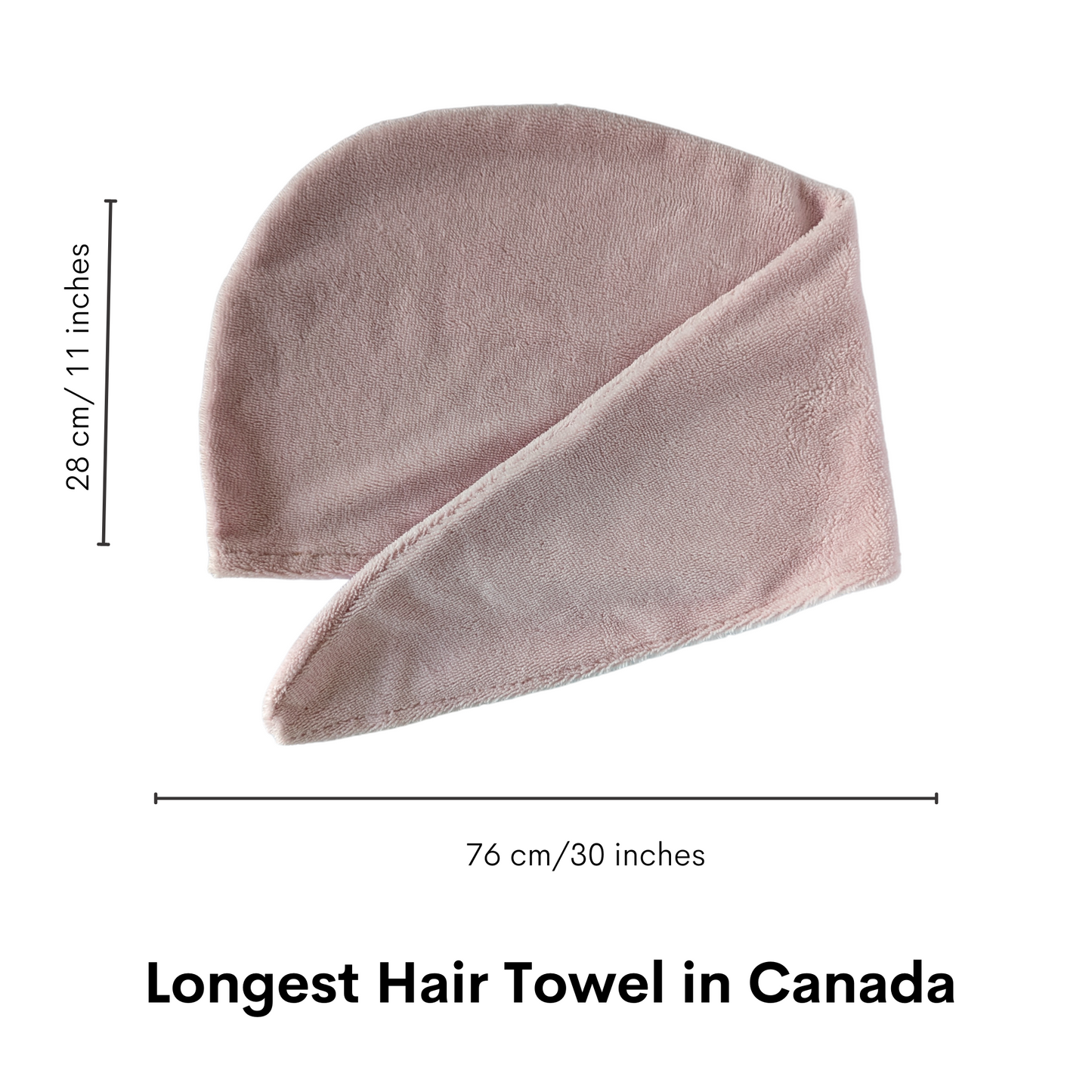 The longest hair towel in Canada Arctic Rose hair towel handmade in Canada 