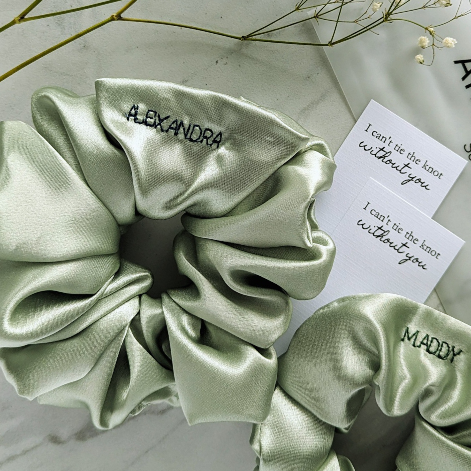 Sage Green Personalized Wedding Gift Ribbon