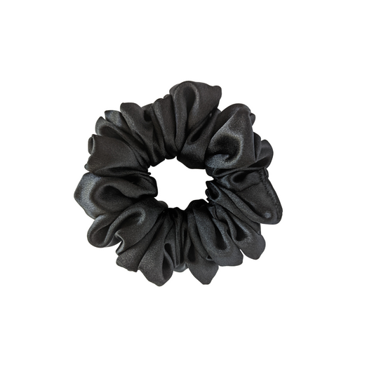 black satin XXL scrunchie handmade in Canada arctic rose