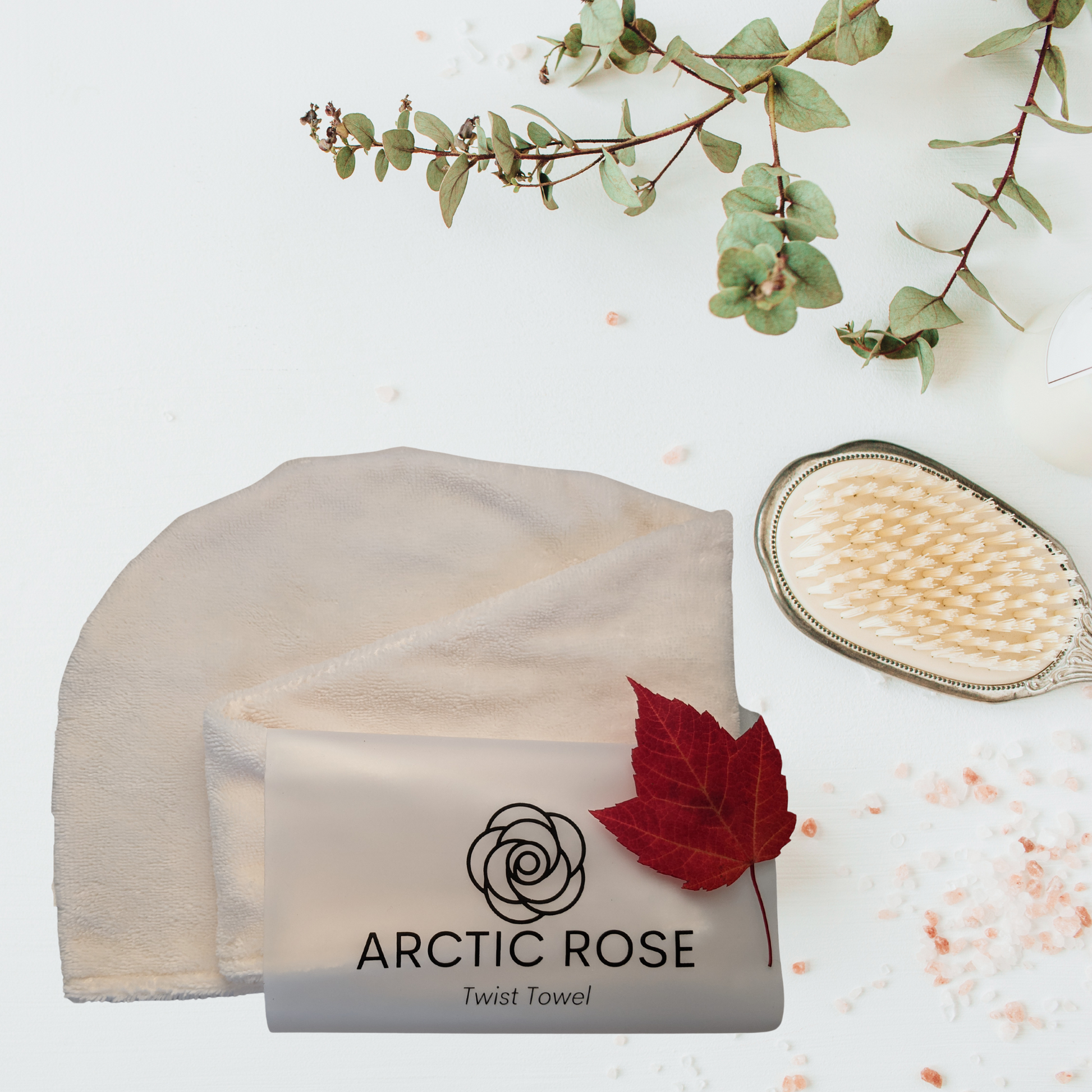 arctic rose hair towel made in Canada handmade the perfect gift for women 